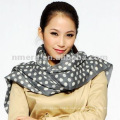 Lady's printed polka dot 100% wool scarf shawl SWW297-G